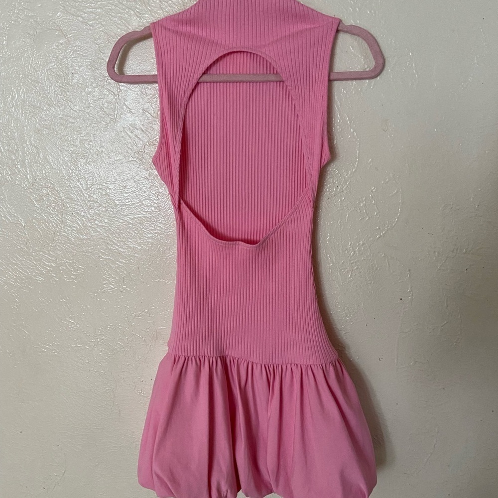 Zara Pink Sheath Dress Mock Neck Sleeveless Cocktail - Picture 8 of 11